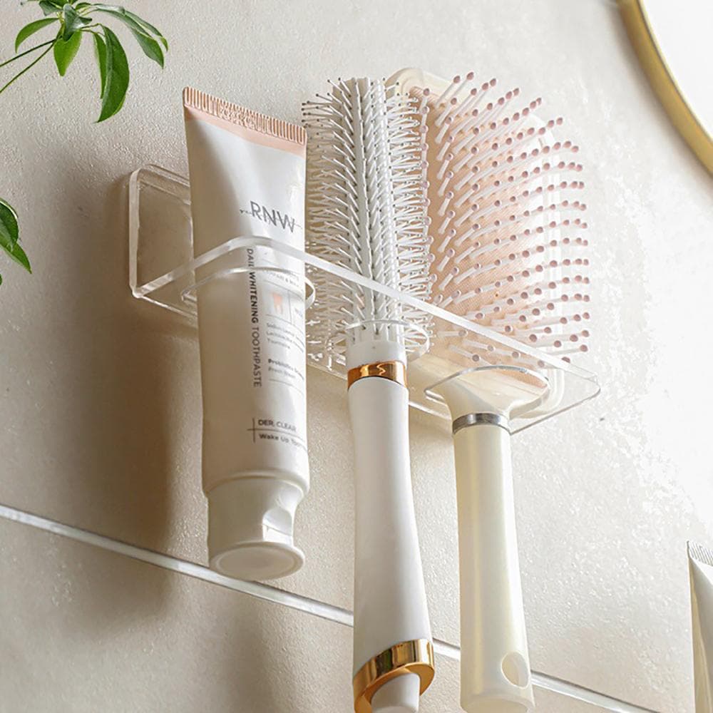 Acrylic Comb Holder Organizer Storage Shelf Clear Transparent Wall-Mounted Hair Brushes Rack Bathroom Accessories Home Shelves transparent
