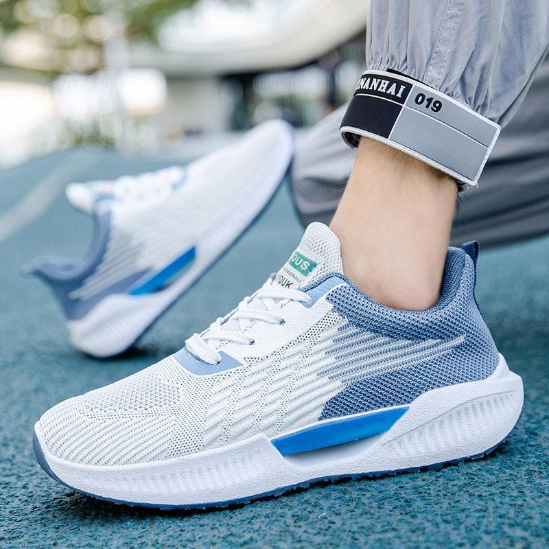 Couple Sports Shoes Spring New Sports Shoes Student Shoes Flying Weaving Casual Men's Shoes Fashion Korean Running Shoes 44