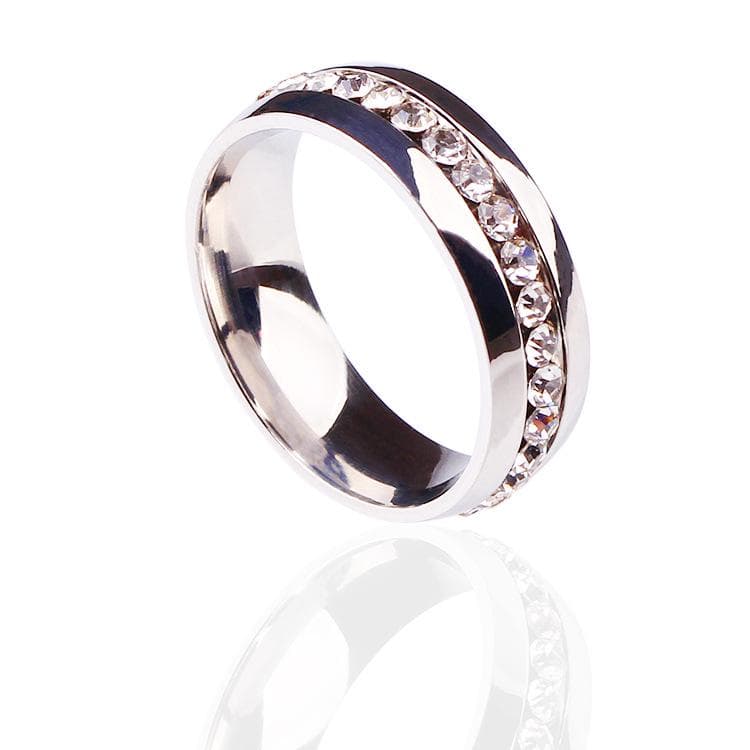 Women Weight Loss CZ Crystal Ring Stainless Steel Slimming Healthy Ring Magnetic Therapy Jewelry 10 silver