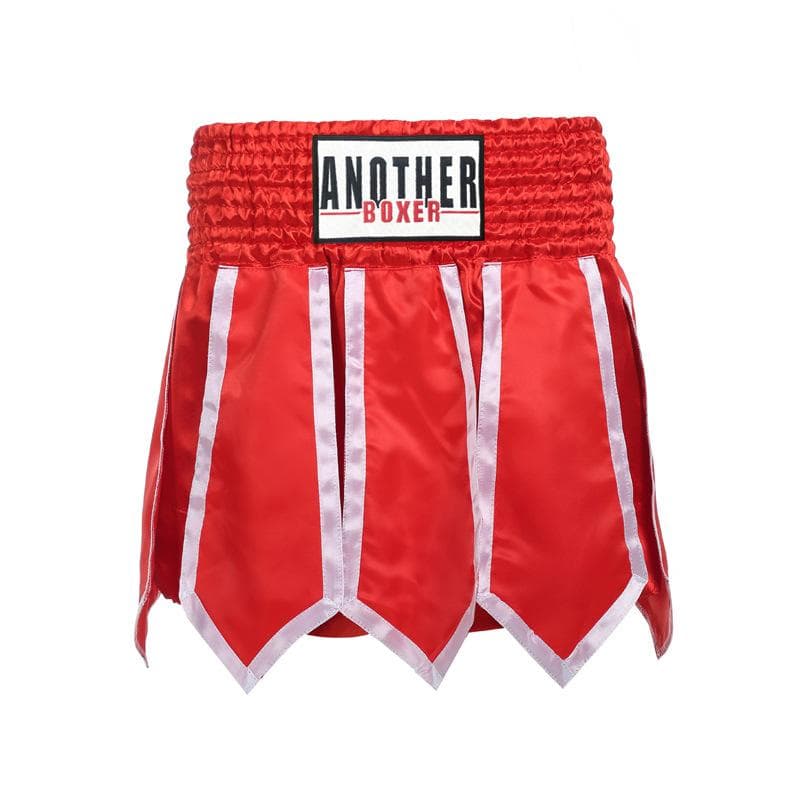 Streamer Style Boxing Training Trunks Free Fighting Sanda Half Pants Muay Thai Shorts for Men Women and Kids Arena Competition M red
