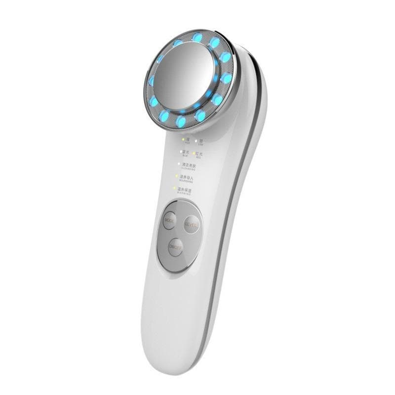 Color Light Warm Skin Rejuvenation Introducer, Face Vibration Massager, Face Red and Blue Light Electronic Beauty Instrument 45*55*151mm