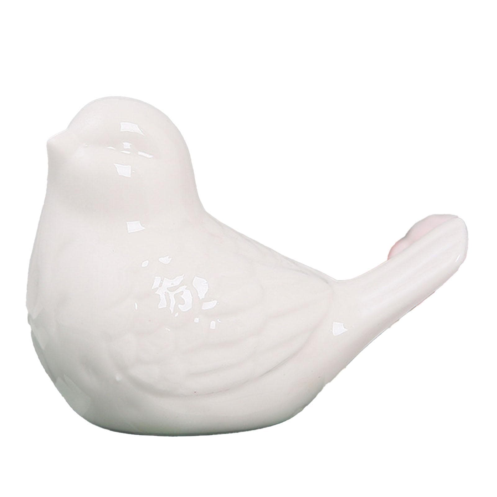 Cute Bird Ornament Ceramic Modern Simple Bird Ornament for Living Room Home Decor White white