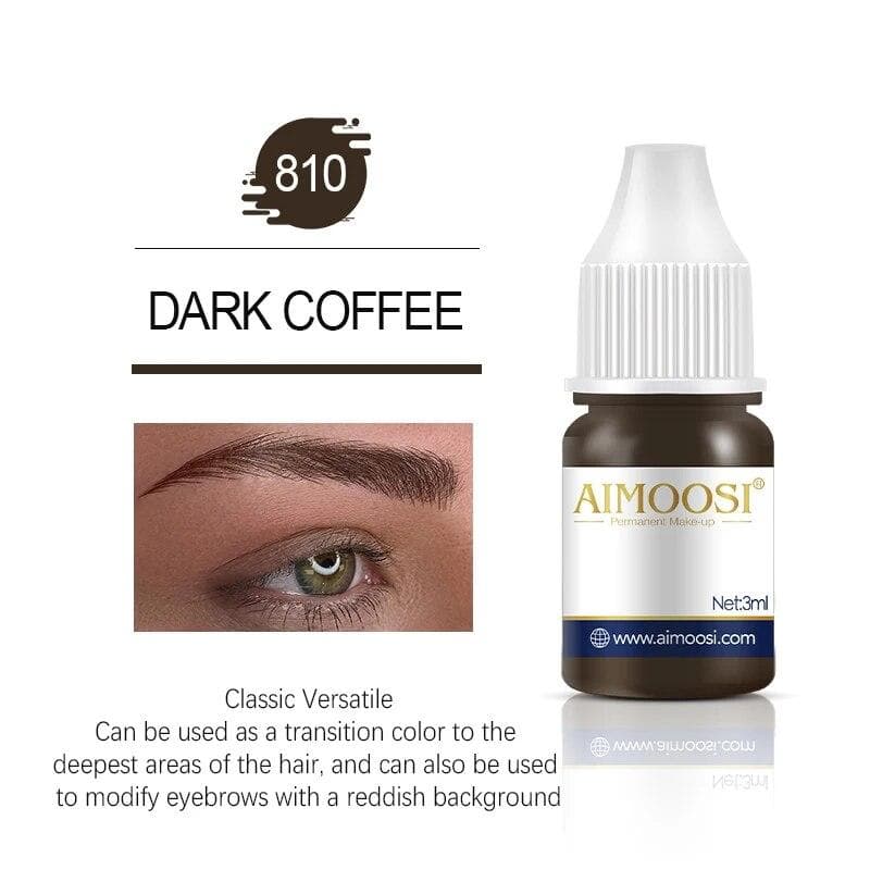 Tattoo Ink Nano Pigment Milkly Colors For Semi Permanent MakeUp Sets Tint Eyebrow Eyeliner Lips Beauty 3ml Microblading Pigments 810 Dark Coffee