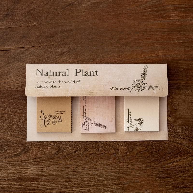 60 Sheets/pack Vintage Natural Plants Memo Pad Stickers Decal Sticky Notes Scrapbooking Diy Kawaii Notepad Diary Planner