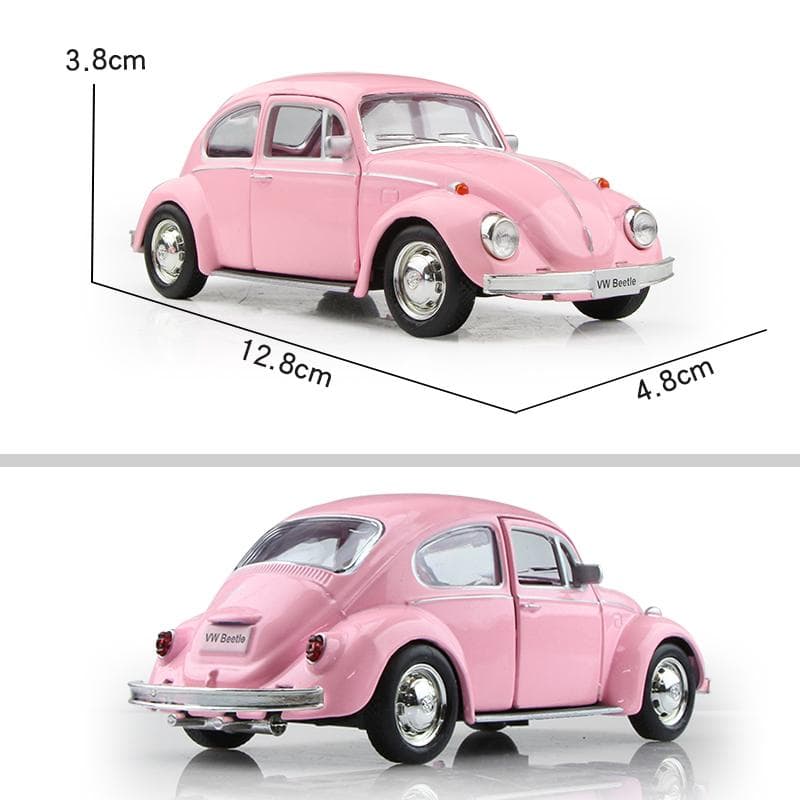 Volkswagen Beetle 1967 Retro Classic Car Simulation Diecast & Toy Vehicle Pull Back & Doors Open RMZ city 1:36 Alloy Model Gifts For Children