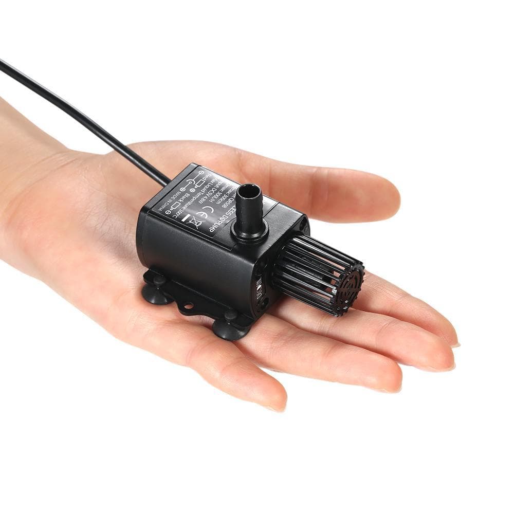 Decdeal USB DC5V Ultra-quiet Mini Brushless Water Pump Waterproof Submersible Fountain Aquarium 4.8W black