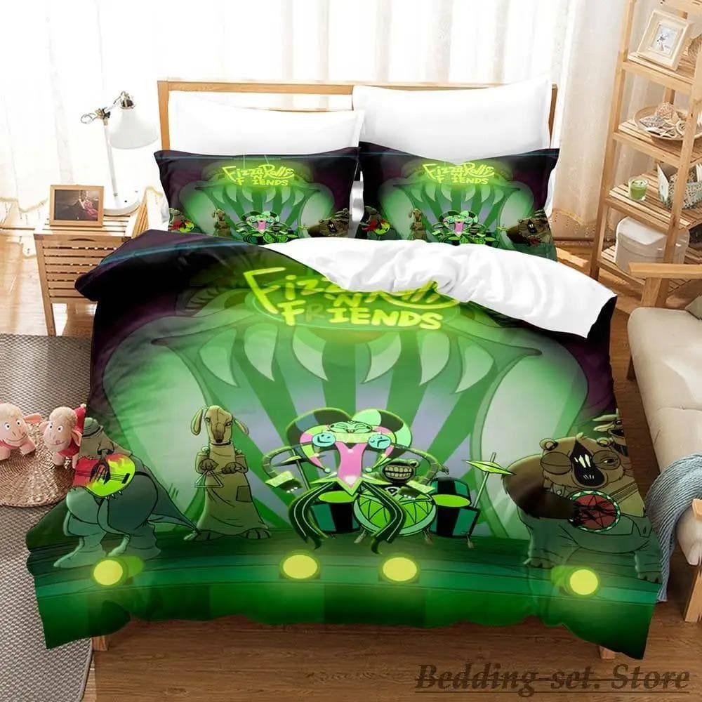 Fizzarolli Boss Bedding Set Single Twin Full Queen King Size Bed Set Adult Kid Bedroom Duvetcover Sets Anime Game Bed US King 264x228cm