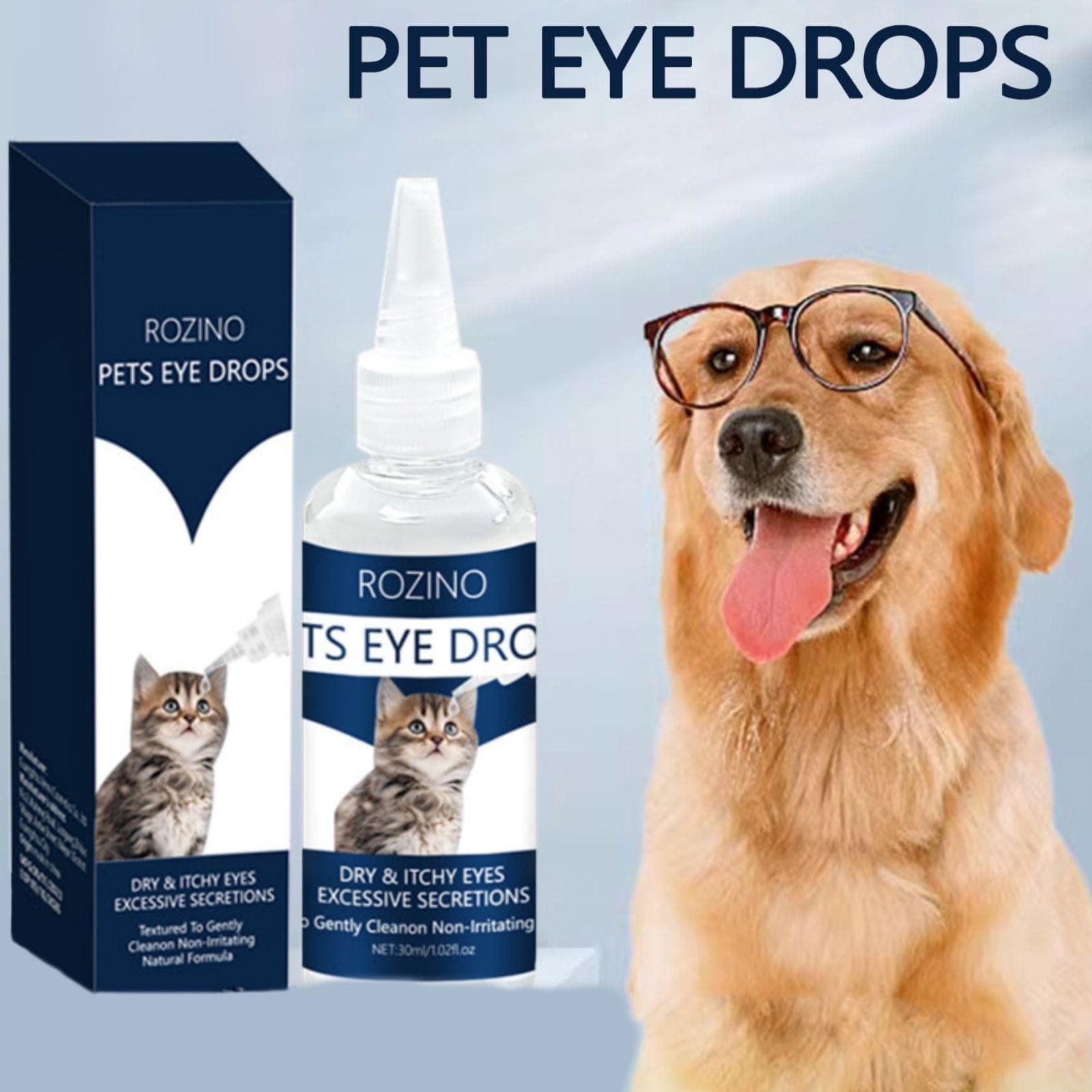 30ml Dog Cat Conjunctivitis Eye Drops Safe And Gentle Pet Eye Drops For Travel Beach Trips Camping One Size blue
