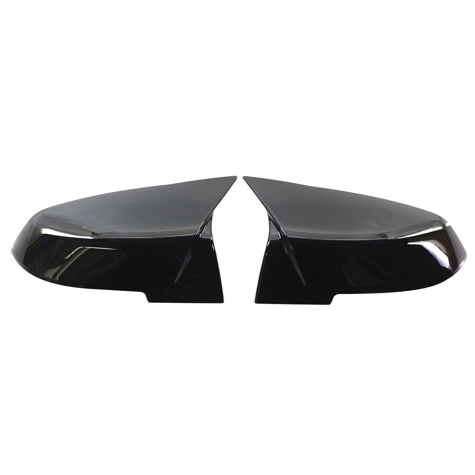 Pair Carbon Fiber Rear Mirror Cover Caps Replacement For BMW F20 F21 F30 F32 F36 X1 M3 black