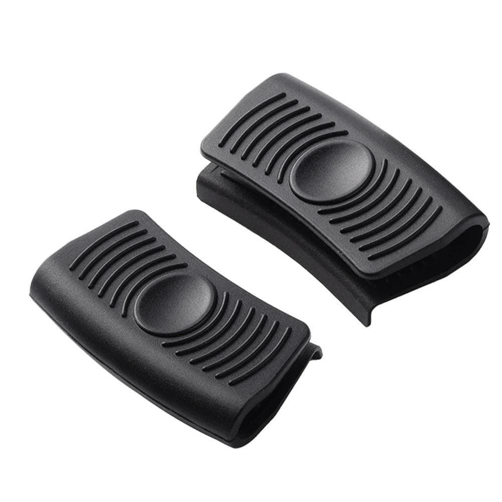 2pcs Silicone Anti-Scald Pot Handle Grip Cover Anti-slip Heat Resistant Pot Clip Holder Sleeve for Frying Cast Iron Skillet Pan black