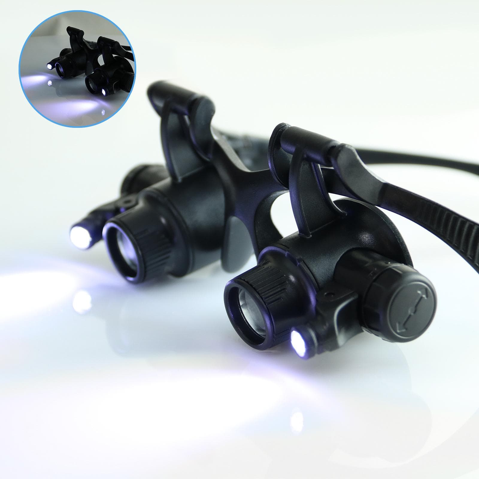 Watch Repair Glasses Eyewear Magnifier Loupe with LED 10X 15X 20X 25X