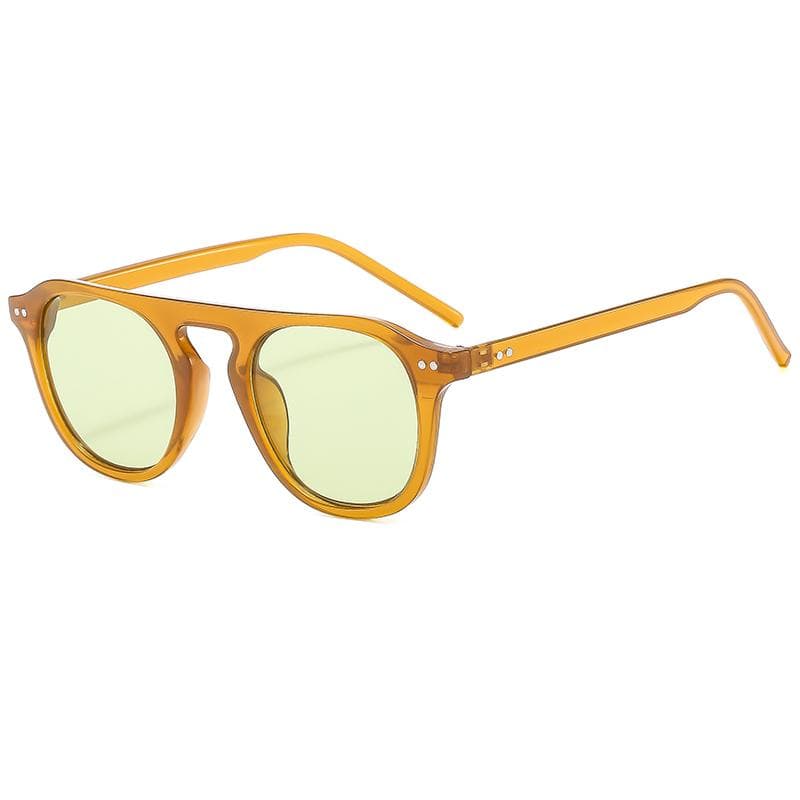 Vintage Punk Oval Sunglasses for Men Women Designer Brand Unisex Eyewear Punk Rivet Sun Glasses