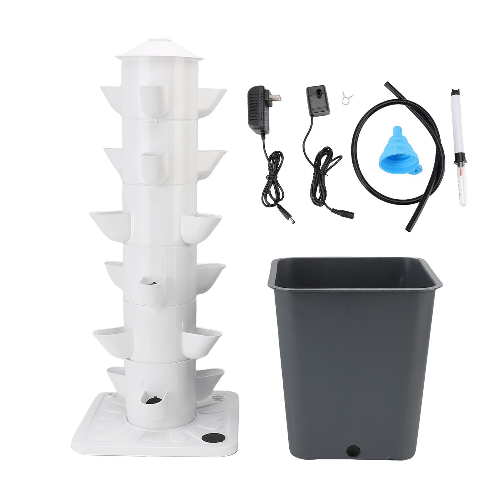 Vertical Hydroponic Growing System Space Saving 18 Hole Hydroponic Tower with 10L Watertank for