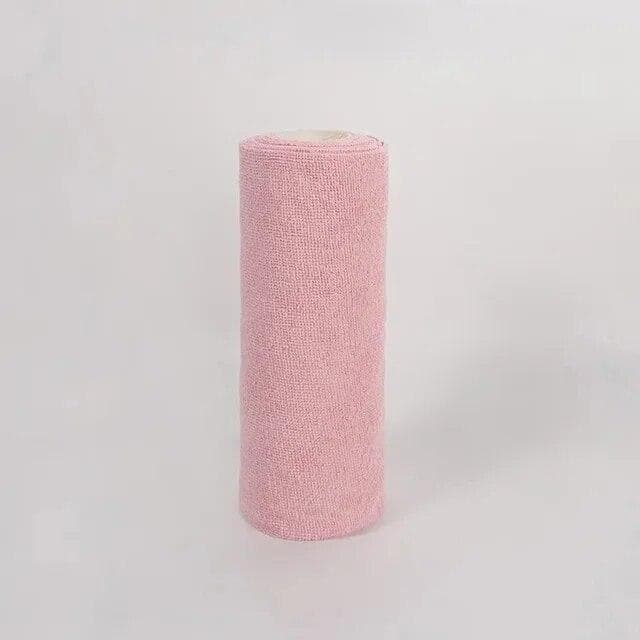 1 Roll Cleaning Wipes Household Kitchen Cloth Microfiber Towel Rolls Dish Rags Washing Towel pink