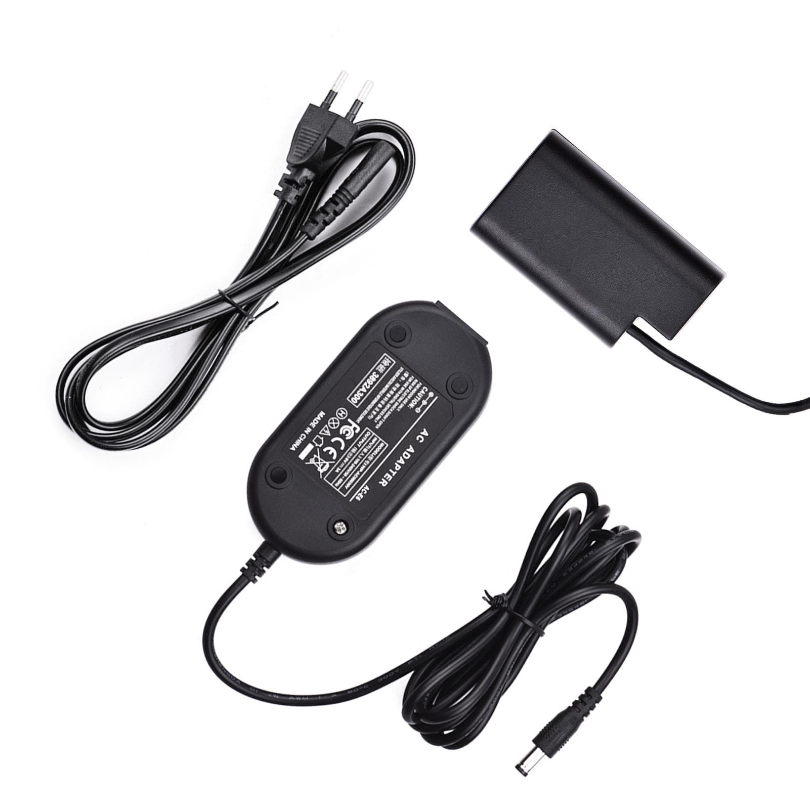 Andoer DMW-DCC16 Dummy Battery AC Power Adapter Camera Power Supply with Power Plug Replacement for EU Plug black