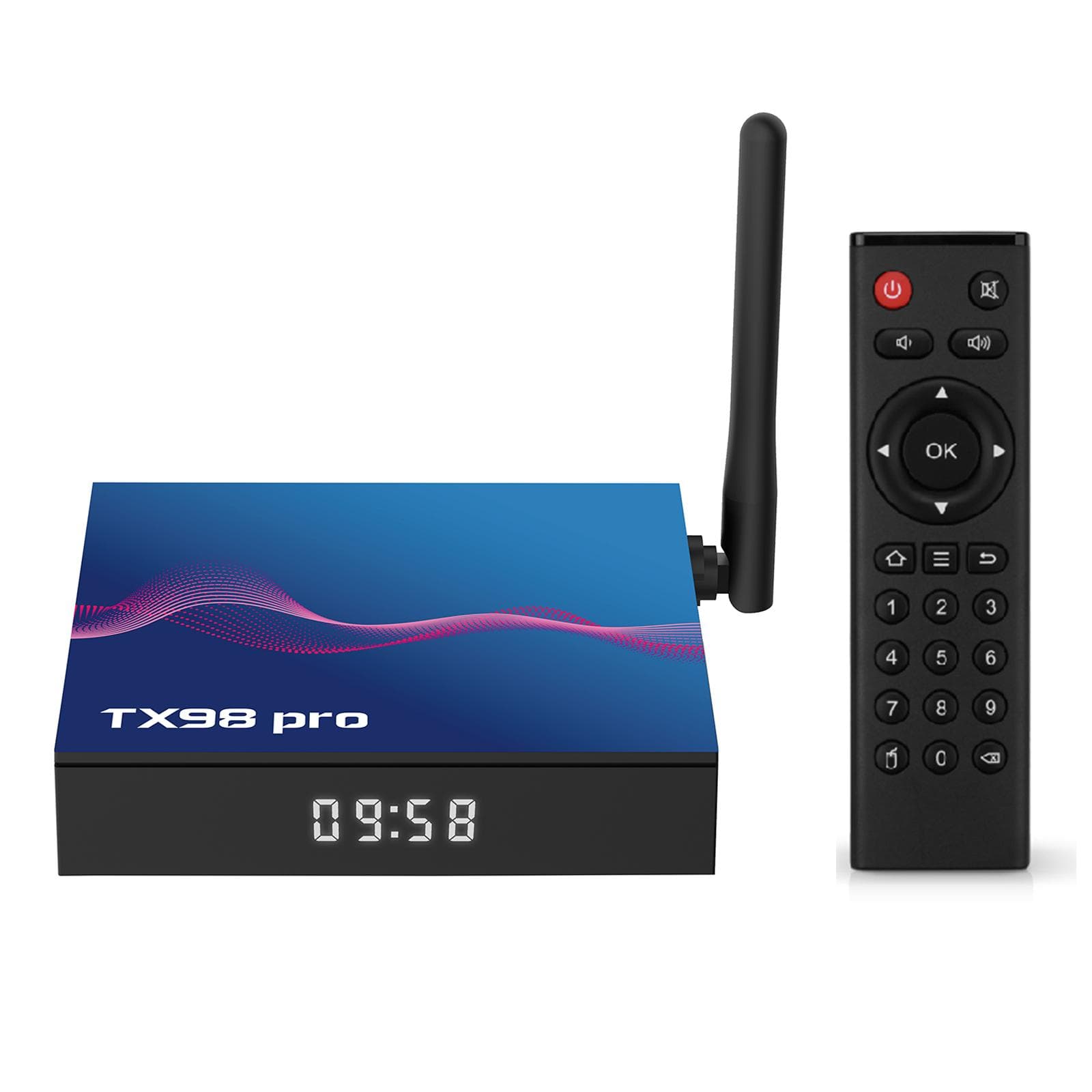 TX98 pro Android 12.0 Smart TV Box Allwinner H618 Quad-core 4K Media Player AV1 H.265 VP9 Decording EU-64G black