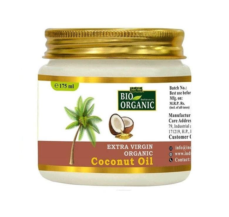 Coconut oil: for skin and hair care (175 ml), Extra Virgin Coconut Oil, Indus Valley 18.703125