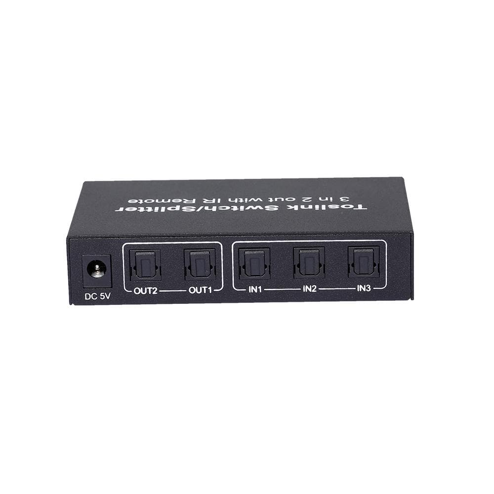 NKT32 3 In 2 Out Toslink Cable Switch Splitter SPDIFTOSLINK Optical Audio black