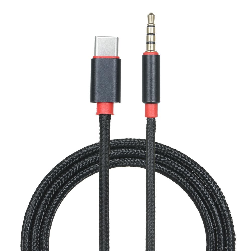 Type-C Male to 3.5mm TRRS Male Audio Cable 3.12ft USB-C to 3.5mm Headset Car/Home Stereo Adapter black