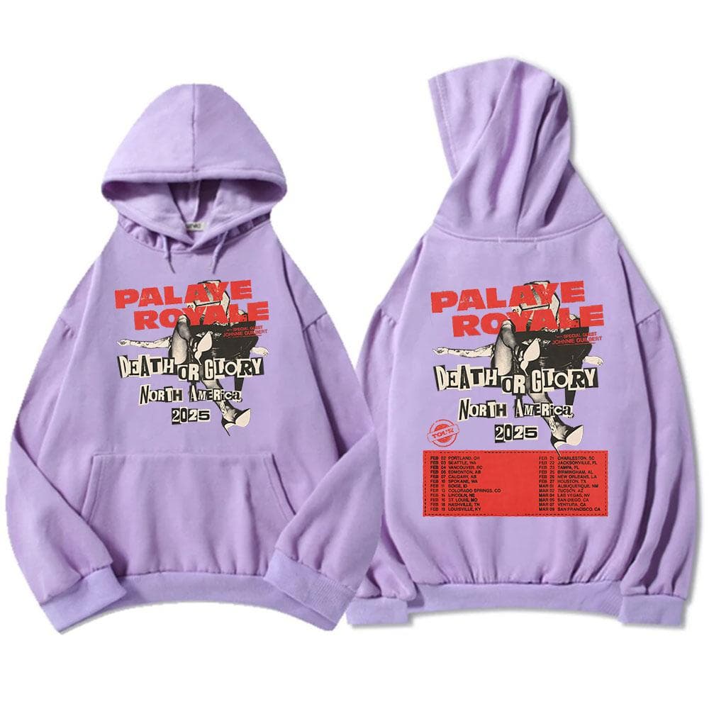 Death or Glory North America 2025 Tour Hoodies Palaye Royale Rock Band Sweatshirts Heavy Mental Style Clothes L