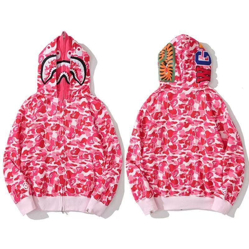 American Retro Camouflage Hooded Zip-Up Sweatshirt - Unisex Autumn Outerwear Small