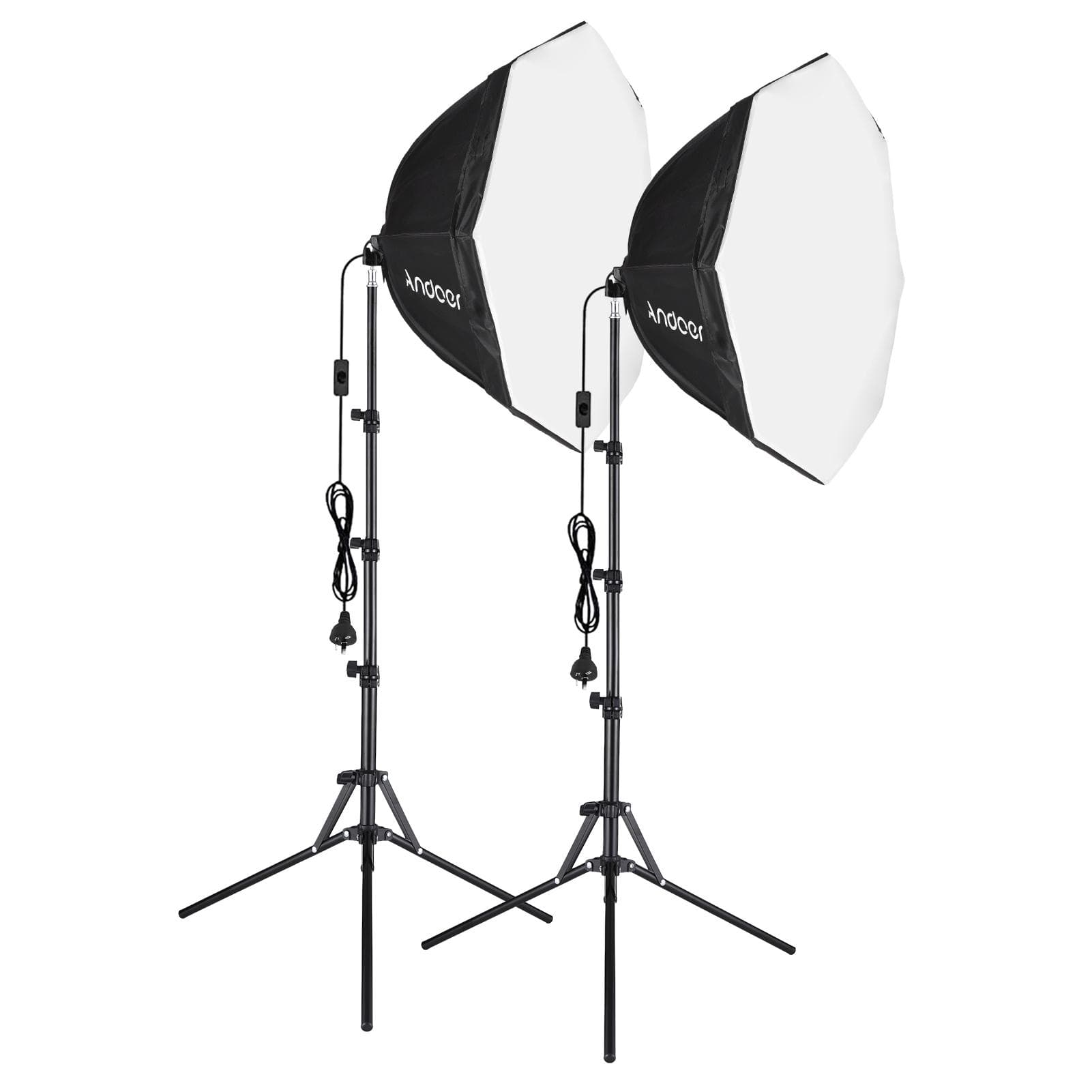 Andoer Studio Photography Softbox Kit with 70cm/28in Octagon Photography Softbox * 2 + 1.5M Metal AU