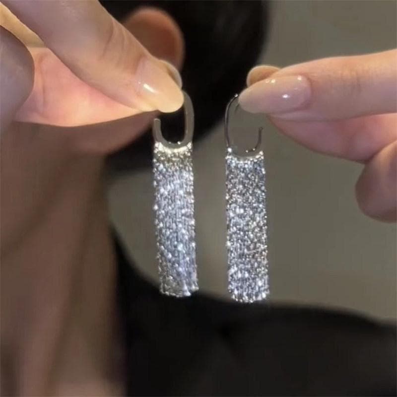 High End Gold Tassel Earrings For Women's 2024 New Trendy And Niche Design Earrings Summer Light Luxury Temperament Earrings