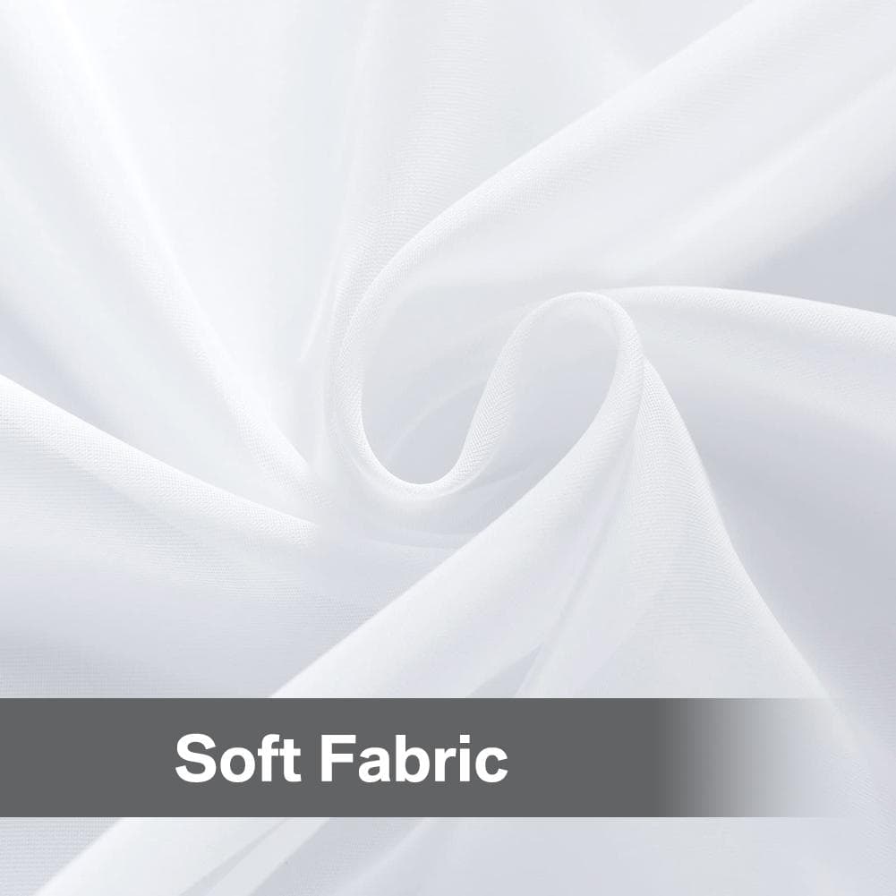 White Sheer Curtains Home Decoration Grommet/Rod Pocket Semi Tulle Window Treatments for Bedroom/Living Room 132x240CM 1 panel&Grommet