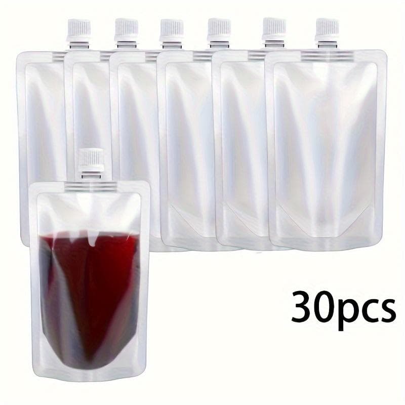 30pcs Espresso Liquid Disposable Dispensing Bags Cold Brew Iced Drops Packing Bags, Transparent Frosted Seal Liquid Nozzle Bags 30pcs