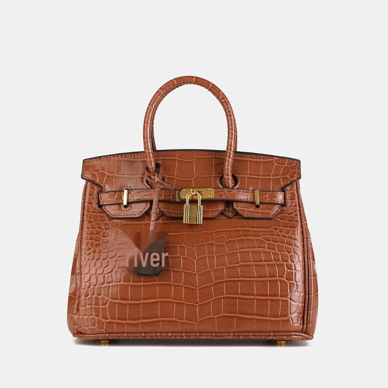 2024 Women's High-End Crocodile Pattern Platinum Shoulder Bag - European & American Fashion, Large-Capacity Crossbody Handbag Large 30*16*23.5cm