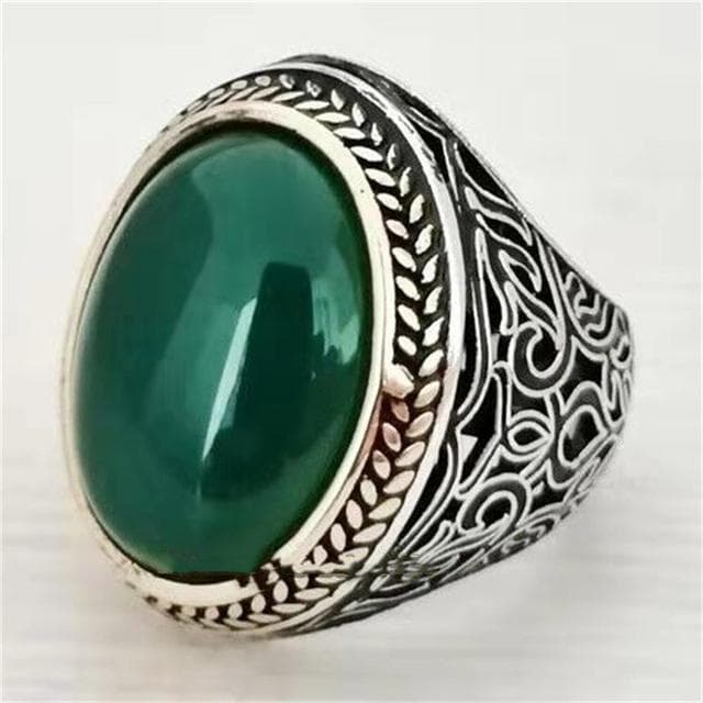 Inlaid Emerald Men's Luxury Ring Personality Retro Domineering Gem Sapphire Ring To Attend The Banquet Party Business Jewelry 12