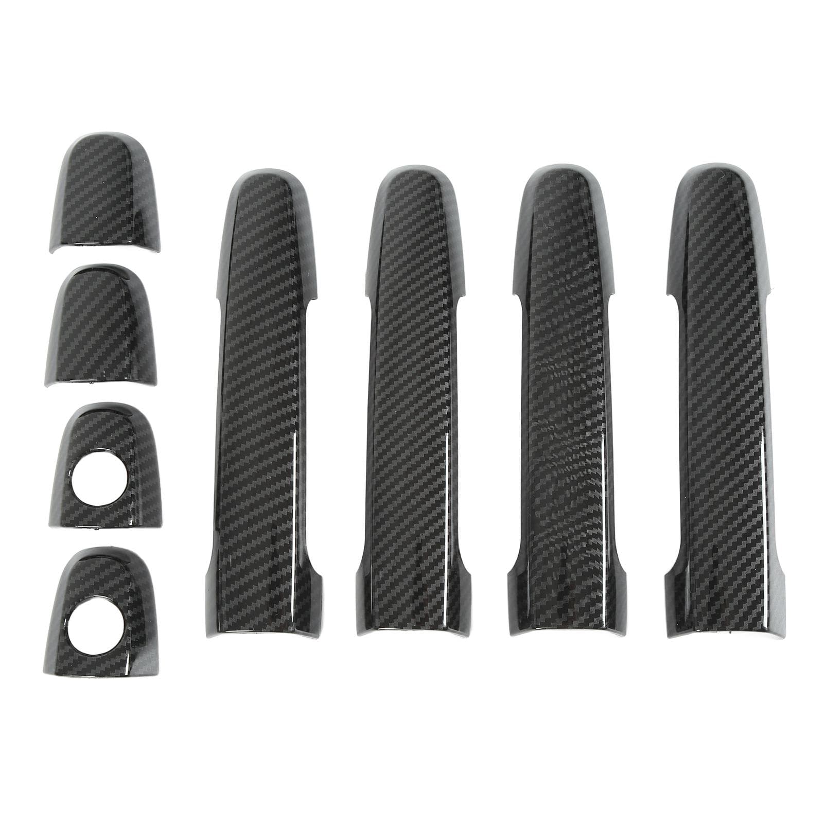Carbon Fiber Style Exterior Door Handle Protector Cover Decorative Frame Replacement for Camry