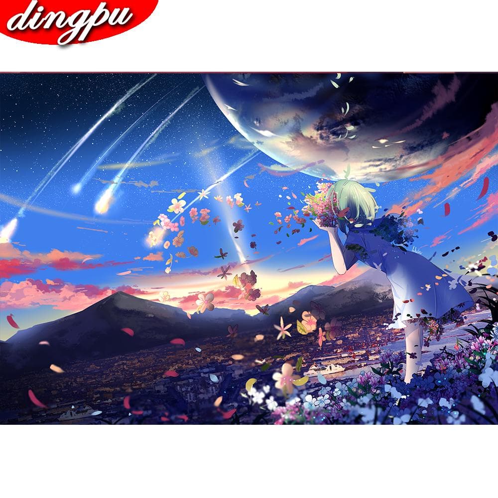 DINGPU Full Drill Round Diamond Painting 5D DIY Diamond Embroidery Cross Stitch Diamond Art 20X30CM