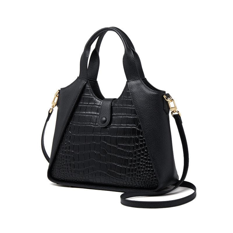 Top-grain Leather Soft Women's Bag, Spring High-end Texture, Large-capacity Women's Handbag, Single-shoulder Bag 29.5*10*26.5cm black