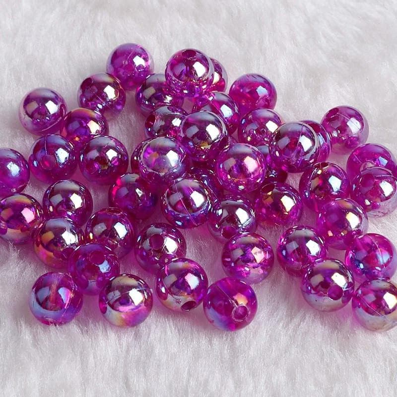 DIY Fashion Jewelry Accessory 6MM-12MM Acrylic Beads Round Shape 23 Colors Bracelet Department Spac 8mm 50pcs dark purple