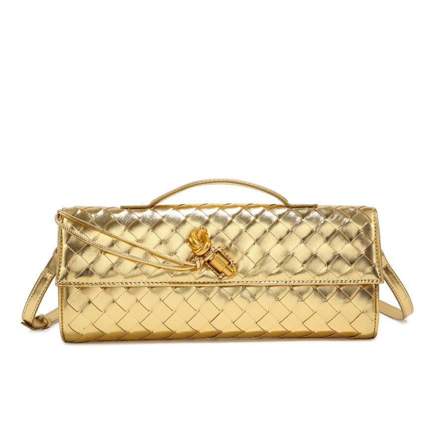 Women's Handwoven Woven Clutch Bag - Elegant Evening Handbag 31x4x14cm