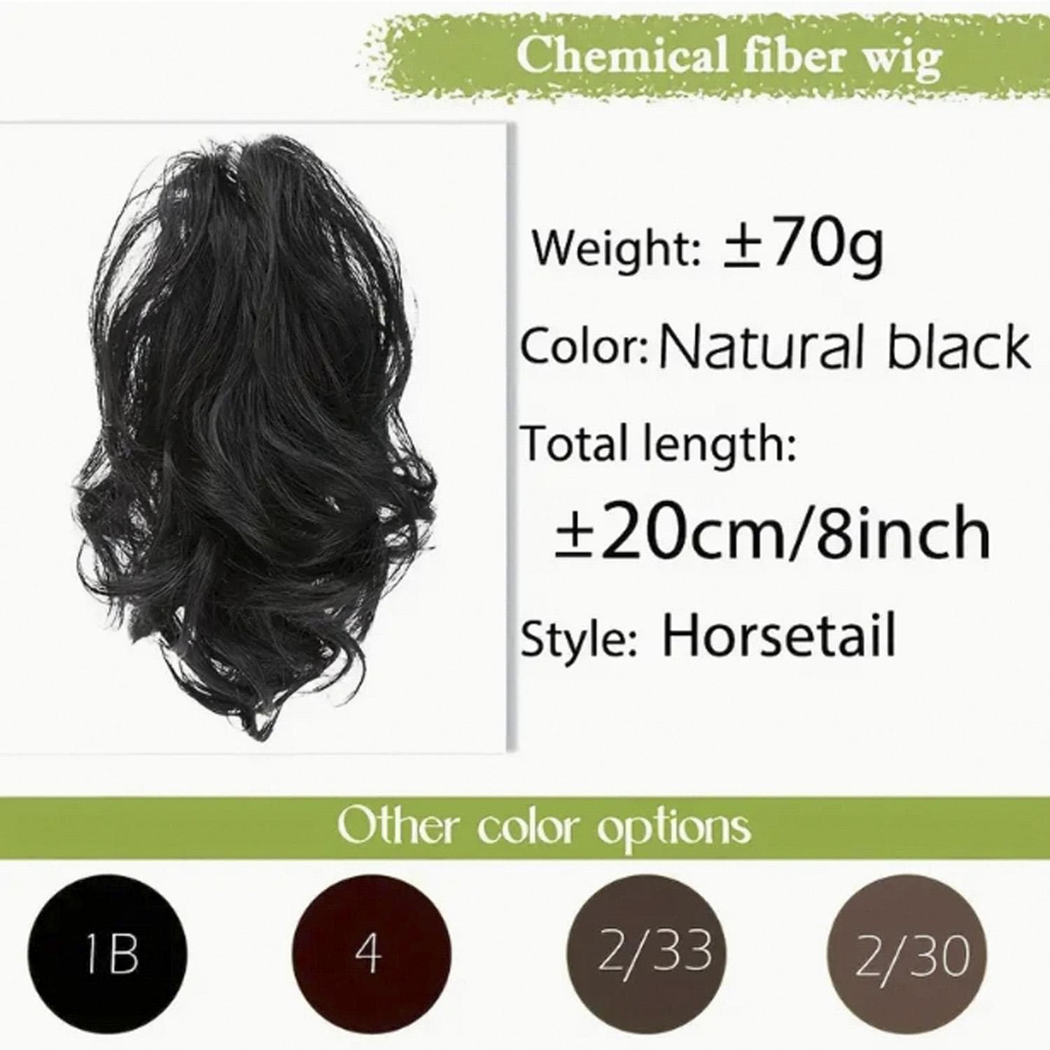 Synthetic Claw Clip Ponytail Hair Extensions Short Curly Hair For Women Ponytail Hairpiece Hair Accessories 20cm