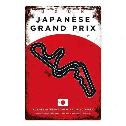 Suzuka International Circuit Japanese Grand Prix Tin Metal Sign 1987 Art 20x30cm(7.8x11.8inch)