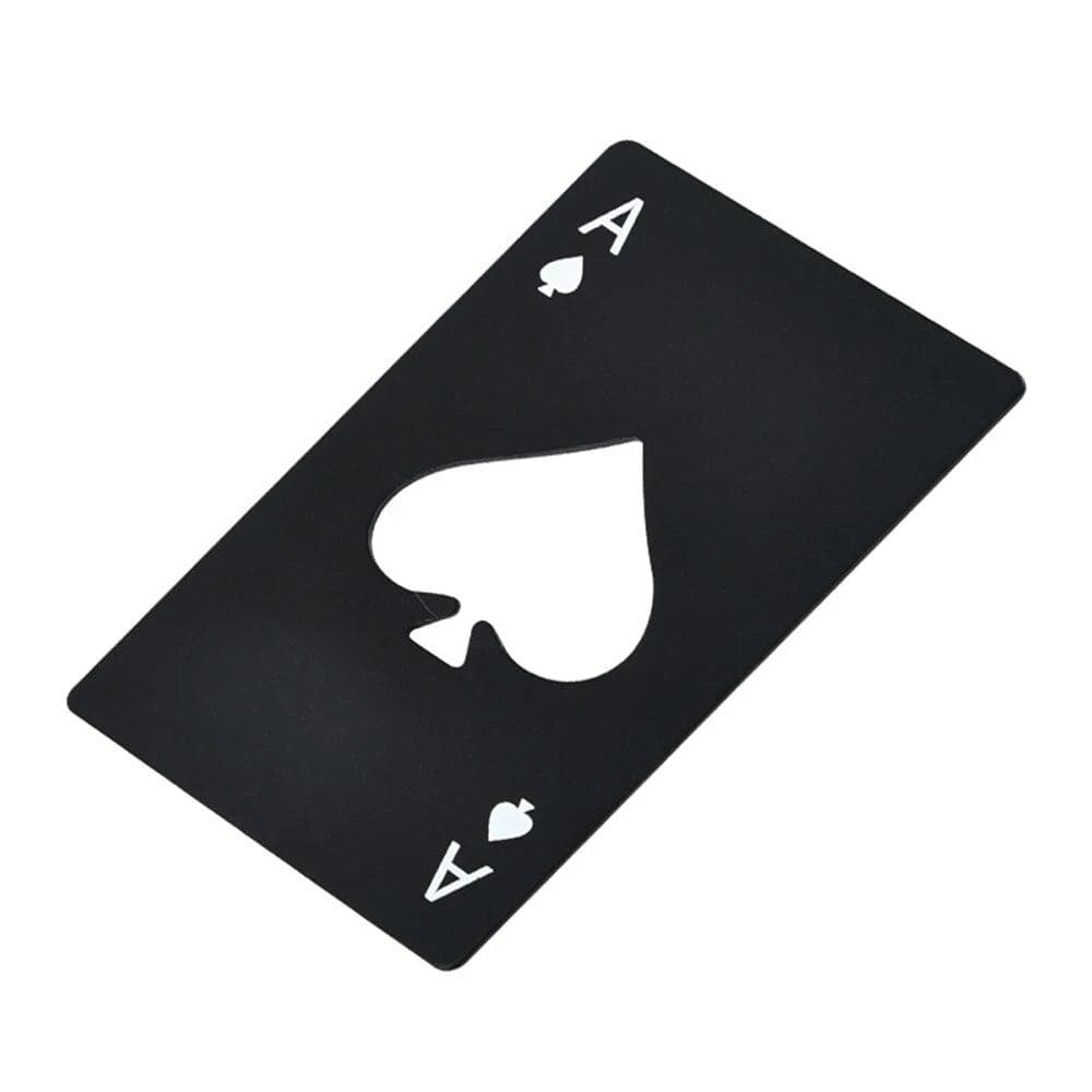 1Pcs Creative Poker Shaped Bottle Can Opener Stainless Steel Credit Card Size Bar Restaurant Beer Metal Opening Tool Gift black