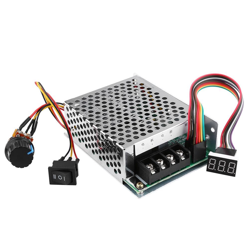 DC10V55V PWM Brushed DC Motor Speed Controller CW CCW Reversible Switch With Digit Display