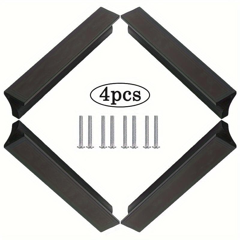 4pcs Cabinet Drawer Door Handle,Wardrobe Handle,Minimalist Cabinet Handle,Stylish Bar Door Handle for Bedroom,Kitchen,Bathroom 4-Pack black