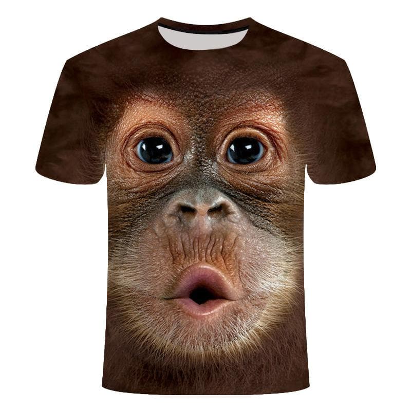 3D Fashion Funny Monkey Graphic t shirts Summer Casual Animal Pattern Men's t-shirt New Hip Hop Print Short Sleeve t-shirts Tops 6XL