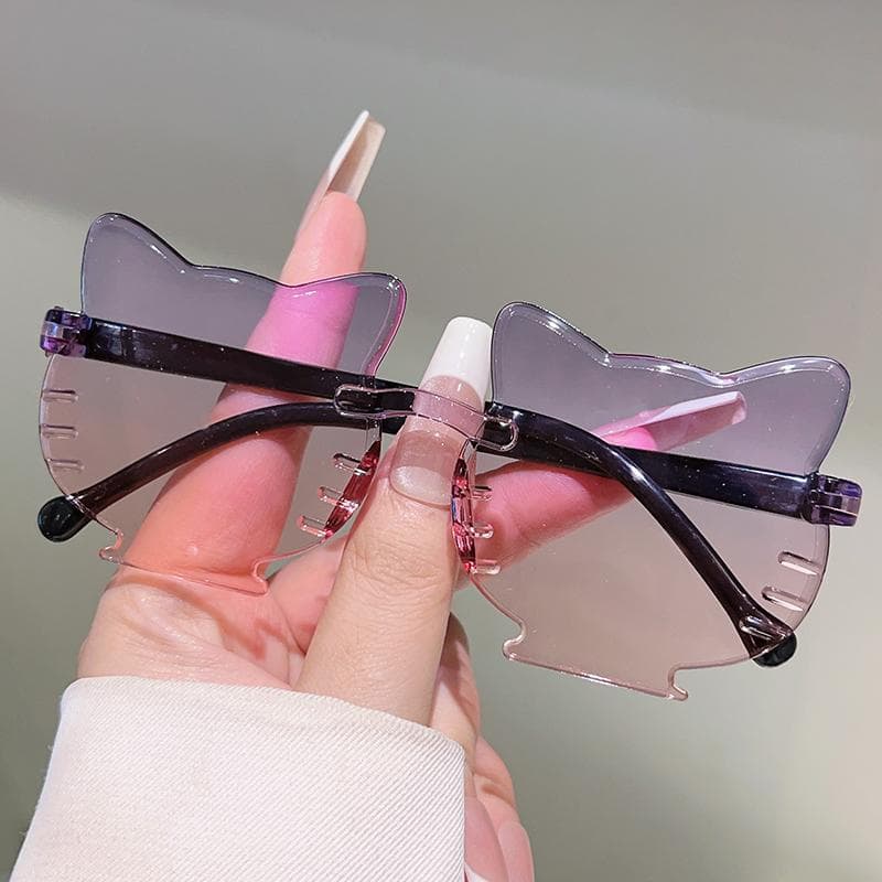 6Pcs Cute Cat Sunglasses for Kids Trendy Stylish Gradient Candy Color Sun Glasses Multi-color Shades as picture shows