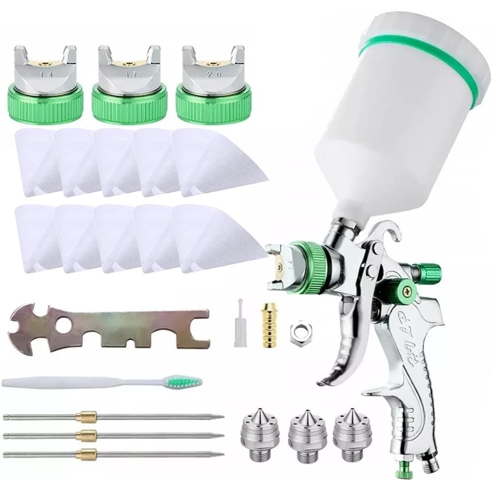Professional Gravitational Spraying Tool Set 1.4/1.7/2.0mm Nozzles Automotive Paint Sprayer with multicolour