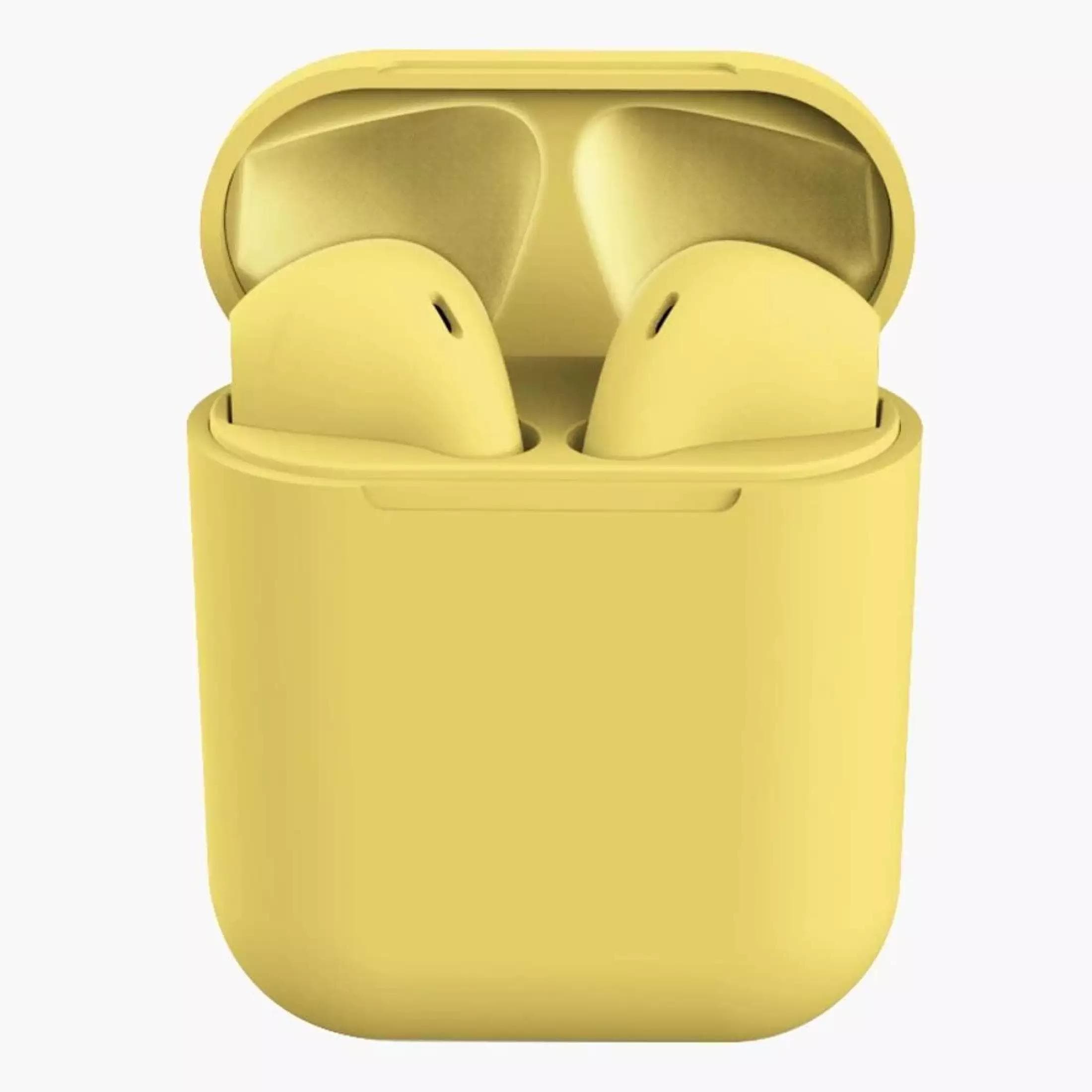 YurKem TWS Stereo Wireless 5.0 Bluetooth Earphone In-Ear Mini Earbuds Gaming Sport Headset With Charging Box Mic For IOS Android Smartphones yellow
