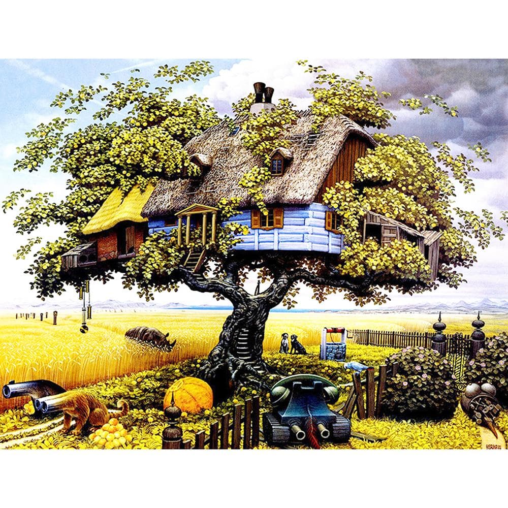5D Diamond Painting Big tree house Diamond Embroidery Cross Stitch Rhinestone Mosaic Painting 20X30CM
