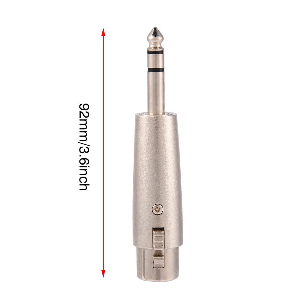 4Pcs 3-Pin XLR Female to Stereo 6.35mm 14  Plug o Microphone Mic Adapter Connector
