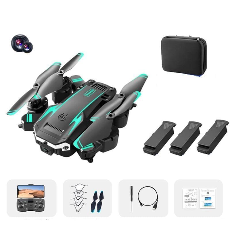 New S6 HD Drone Aerial Photography Obstacle Avoidance Quadcopter Helicopter Remote Control Drone Toy Remote Control Aircraft for Children 3 battery green
