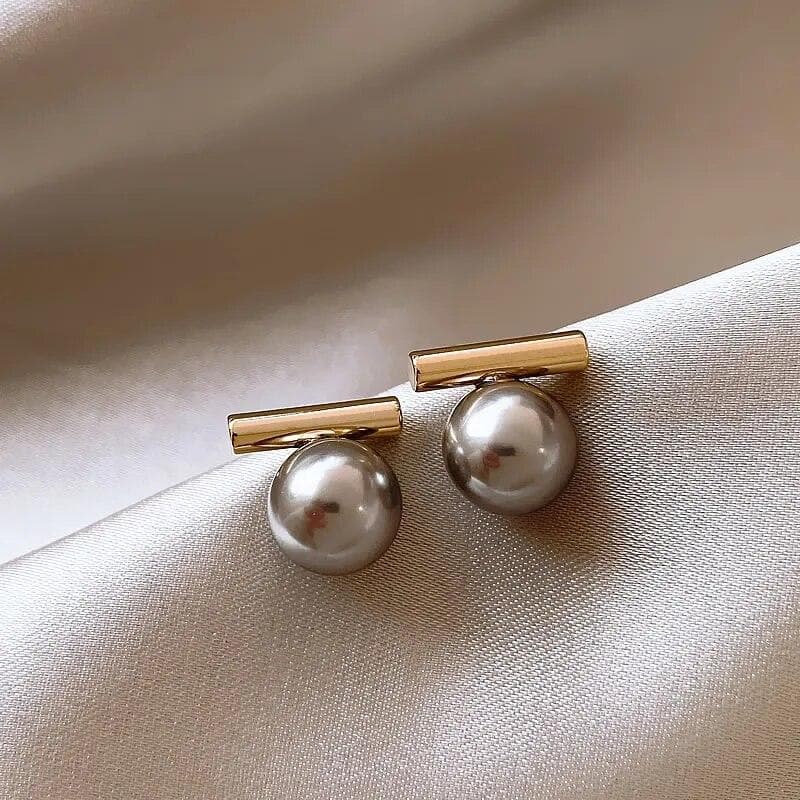 Minimalist Imitation Pearl Stud Earrings Fashion Party Earrings Jewelry Gift For Girls Women grey