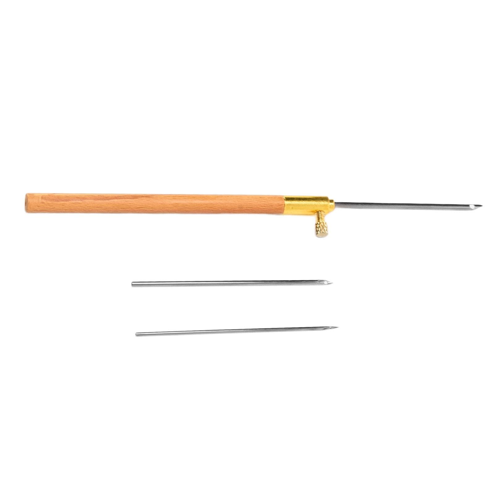 Three Head Poke Needle Replaceable Wooden Handle Punch Needle Sewing Embroidery Punch Needle S